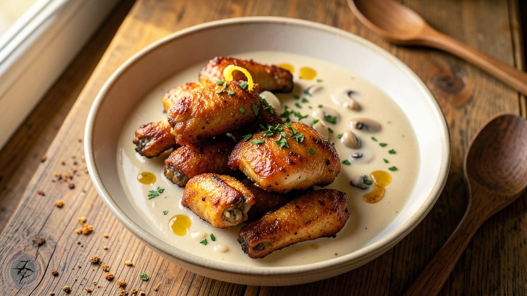 Baked Chicken Wings Recipe with Cream of Mushroom Soup: Creamy Sauce Soak for Crispy-Juicy Bites