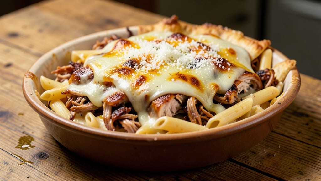 American Cafe Smoked Chicken Pasta Pie Recipe: Crispy Top, Smoky Chicken, and Cheesy Layers