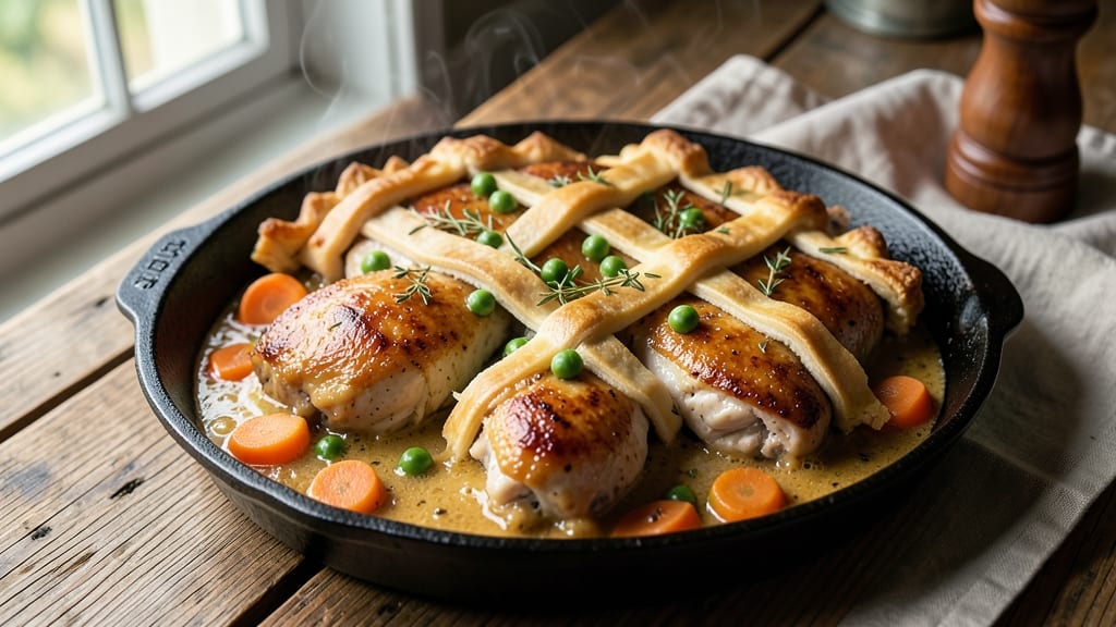 America's Test Kitchen Cast Iron Chicken Pot Pie Recipe: Crispy Crust, Flaky Layers, Homemade Gravy