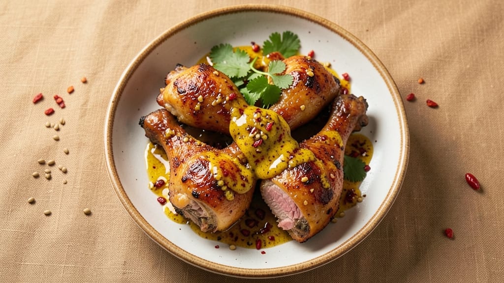 Baked Chicken Drumsticks Indian Recipe: Turmeric-Garlic Crunch With Spiced Yogurt Marinade