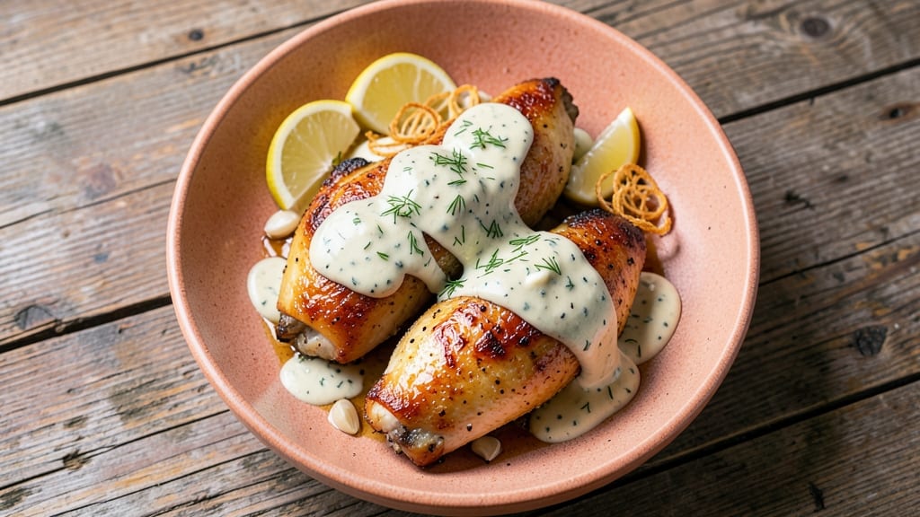 Baked Chicken Thighs Recipe with Ranch Dressing: Crispy Skin, Creamy Drizzle Harmony