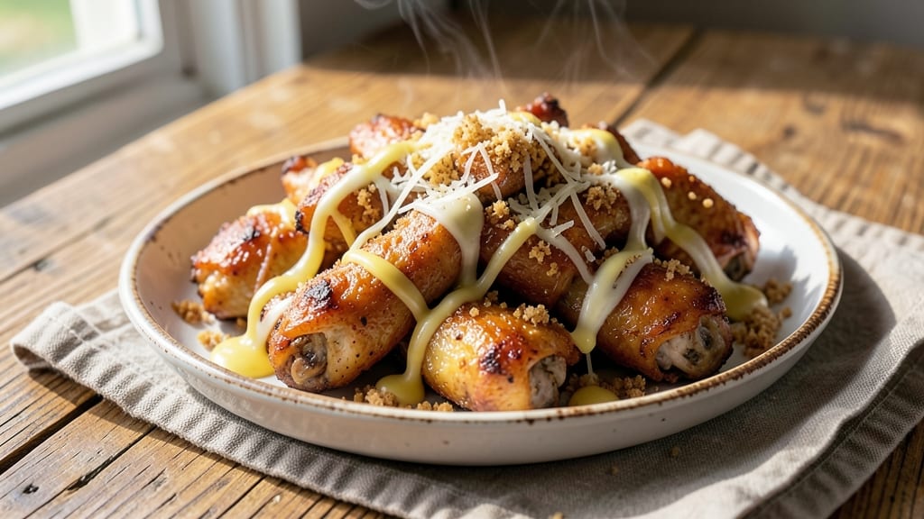 Baked Chicken Wing Dings Recipe: Crispy Cheese-Crusted Bites in One Pan