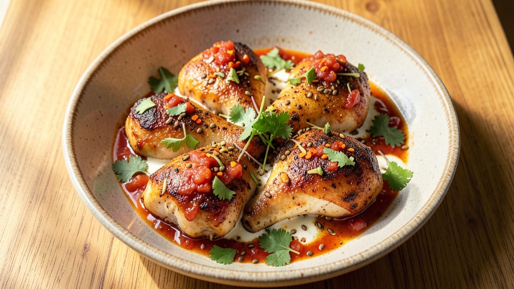 Baked Chicken Thighs Indian Recipe: Turmeric-Tinged Spice Crust and Juicy Centers