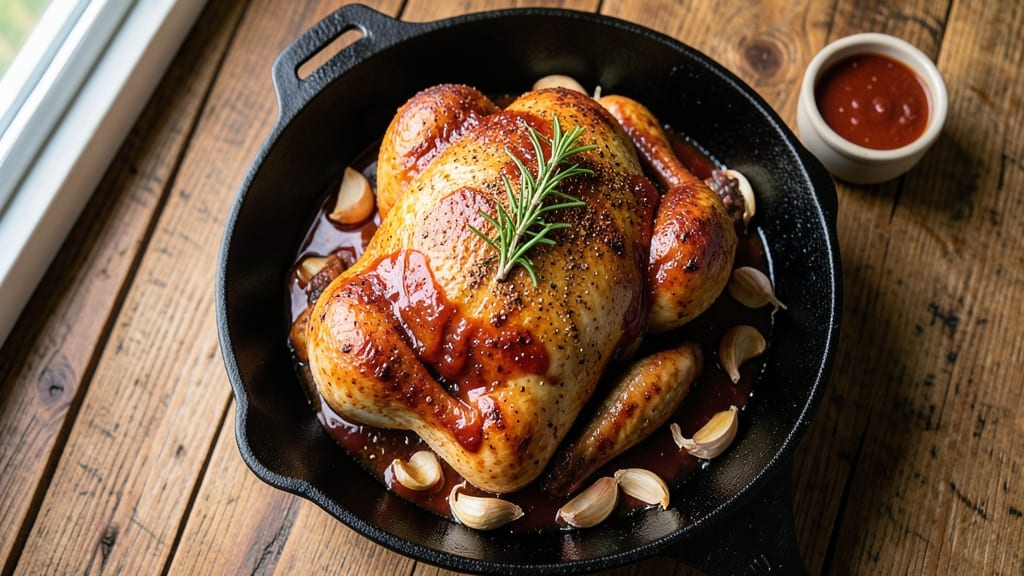 Baked BBQ Whole Chicken Recipe: Smoky-Sweet Glaze That Caramelizes on Skin