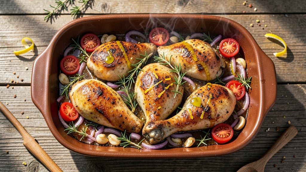 Baked Chicken Thighs Mediterranean Recipe: Za'atar-Spiced Crisp With Lemon Zest Zing