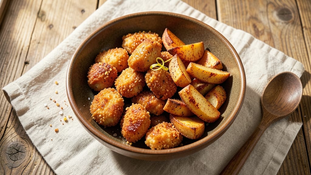 Air Fryer Chicken Nugget Recipe with Potato: Triple-Crusted Crunch With Golden Fries