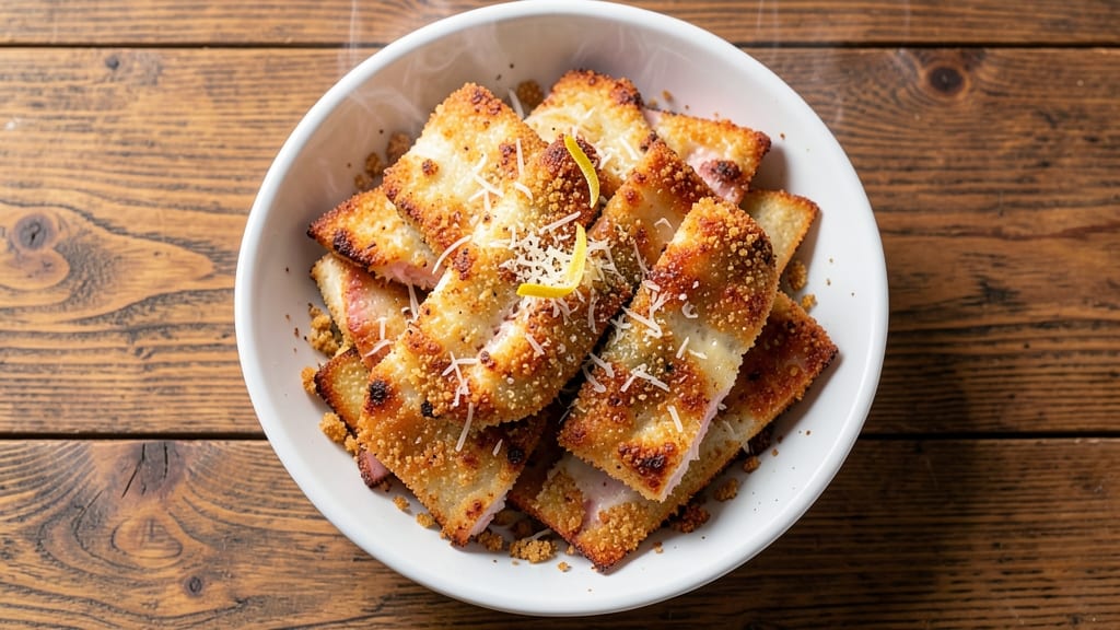 Baked Chicken Chips Recipe: Triple-Dredged Crunch With Cheese Rivers