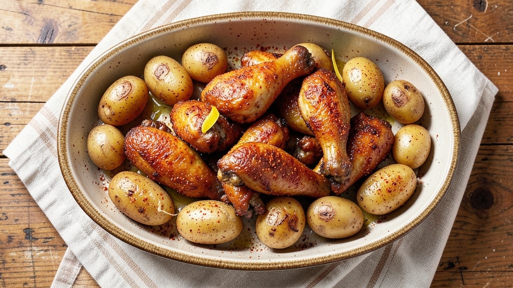 Baked Chicken Wings And Potatoes Recipe: Crispy Skin, Fluffy Spuds in One Pan