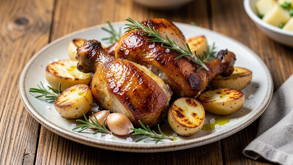 Baked Chicken Legs and Potatoes Recipe: Juicy Legs and Crispy Spuds in One Sheet Pan