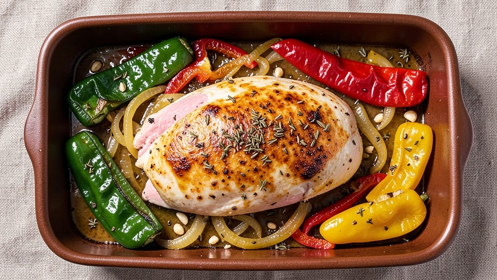 Baked Chicken Breast With Peppers and Onions Recipe: Sheet-Pan Harmony in 35 Minutes