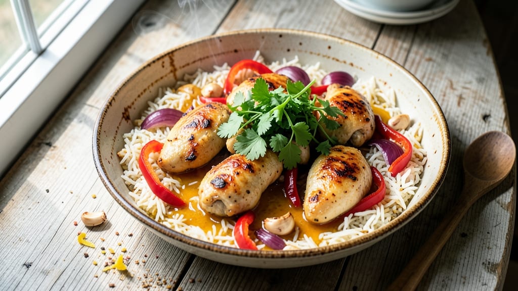 Baked Chicken Paella Recipe: Saffron-Infused One-Pan Feast With Crispy Top