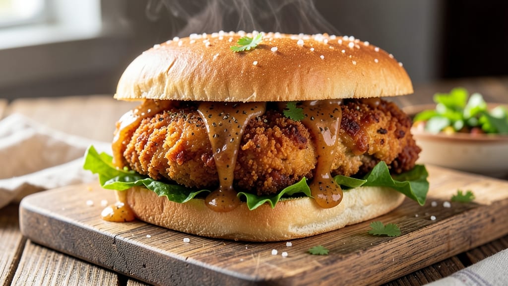 Ayesha Curry Fried Chicken Sandwich Recipe: Triple-Dredged Crunch With Spiced Yogurt Magic