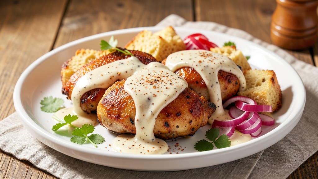 Alabama White BBQ Sauce Chicken Recipe: Buttermilk-Brined Crisp With Tangy Creamy Glaze