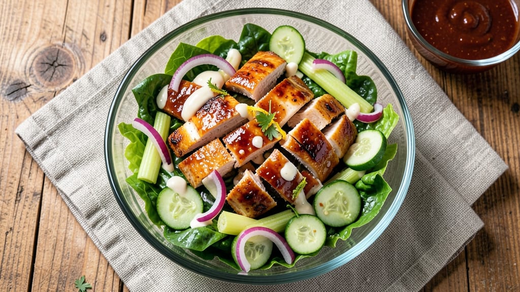 Barbecue Chicken Chopped Salad Recipe: Smoky, Crispy Bites Over Cool Creamy Base