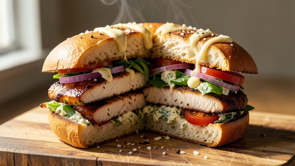 Basil Chicken Salad Sandwich Recipe: Fresh Herb Layers and Crispy Croutons