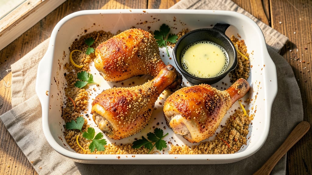Baked Chicken Legs With Bread Crumbs Recipe: Triple-Crusted Crunch Without Deep Frying