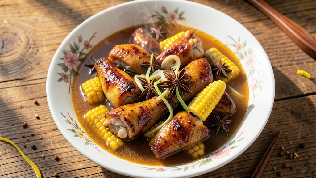 Authentic Chinese Chicken and Sweetcorn Soup Recipe: Fragrant Ginger and Star Anise Harmony