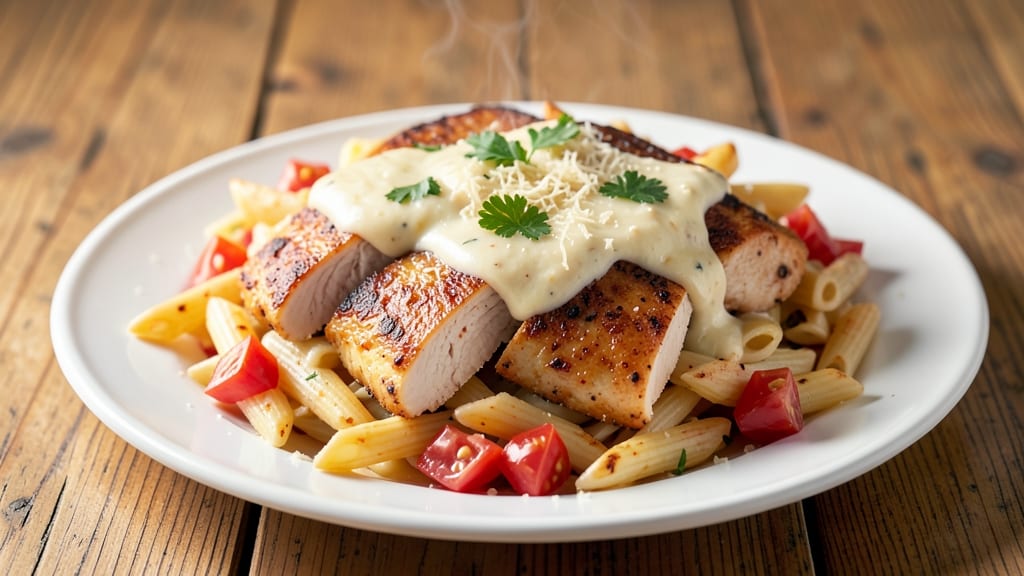 Applebee's Three Cheese Chicken Penne Copycat Recipe: Al Dente Pasta Hugs Juicy Chicken in Creamy Tomato
