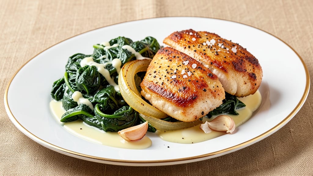 Boston Chicken Creamed Spinach Recipe: Velvety Sauce With Crispy Topping