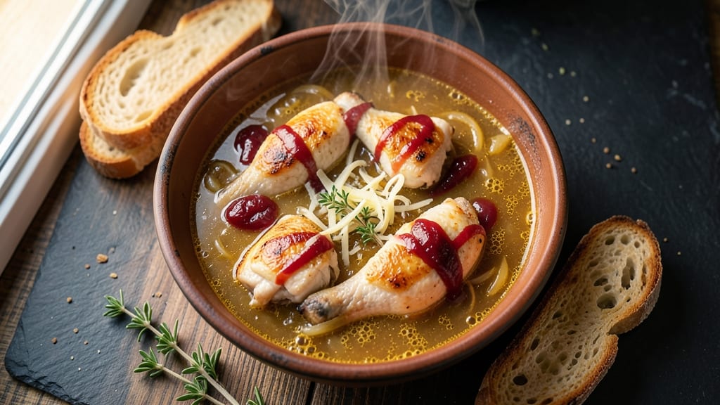 Apricot Chicken French Onion Soup Recipe: Sweet-Tart Broth Meets Caramelized Onions