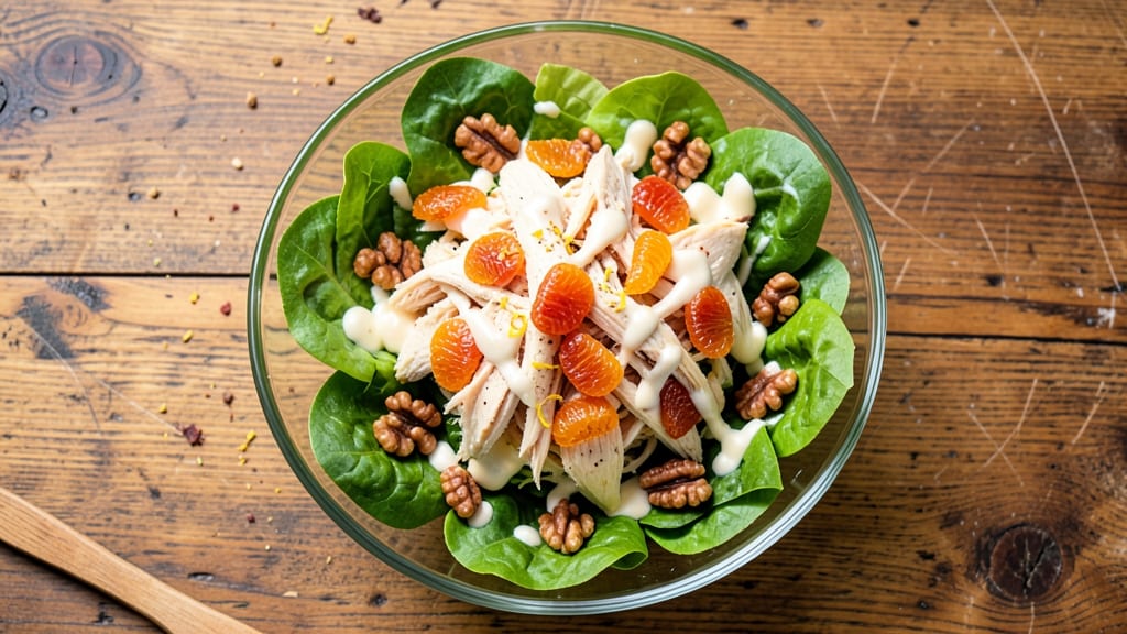 Applebee's Mandarin Chicken Salad Recipe: Crunchy Walnut Topping and Tangy Dressing