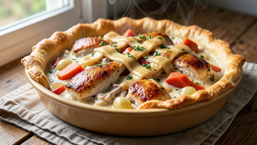 Mom's Chicken Pot Pie Recipe: Homestyle Crispy Top and Creamy Filling