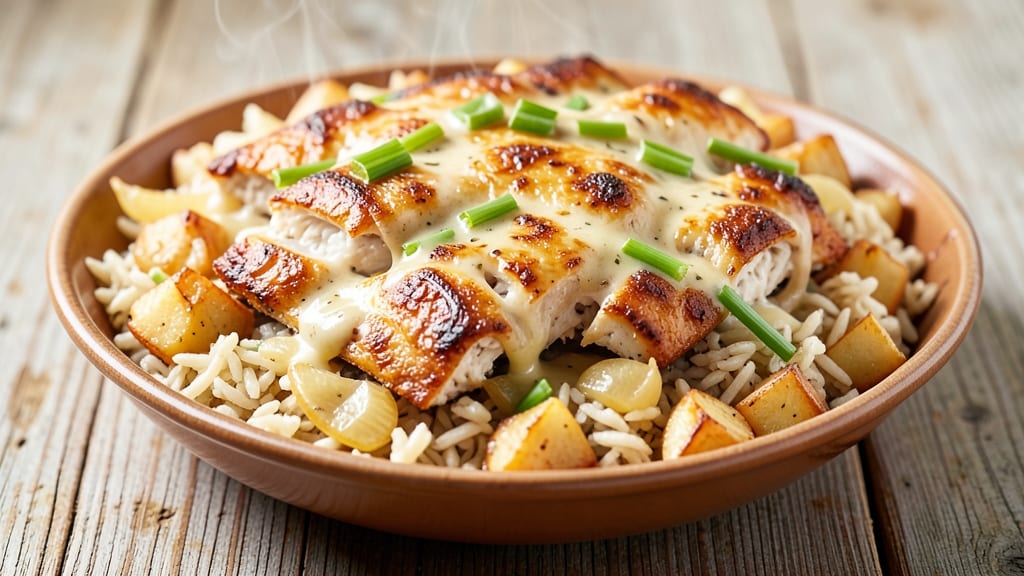 Stouffers Grandma Chicken and Rice Bake Recipe: Celery-Studded Crisp Top and Creamy Potato Layers